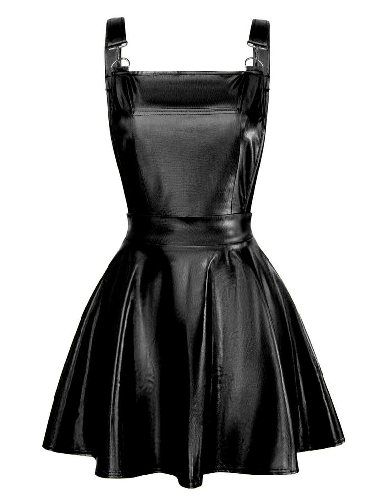 1970s Metallic Holographic Suspender Dress - vintage dress, retro fashion