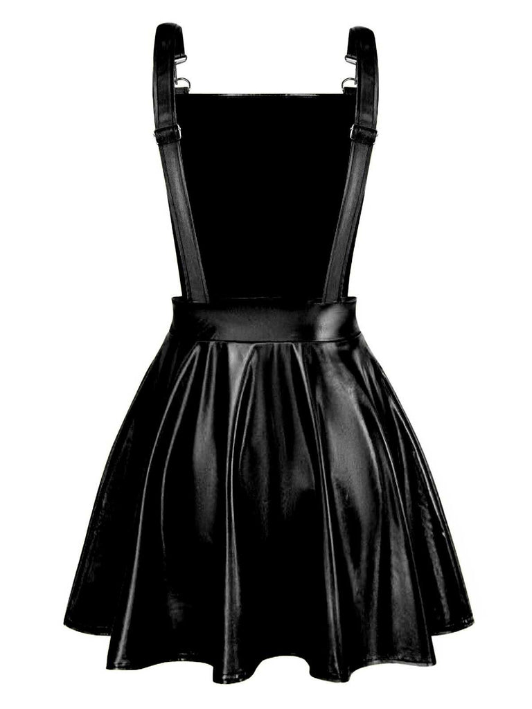 1970s Metallic Holographic Suspender Dress - vintage dress, retro fashion