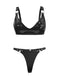 1970s Patent Leather Punk Style Bra & Thong - vintage fashion, retro style