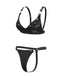 1970s Patent Leather Punk Style Bra & Thong - vintage fashion, retro style