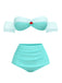 Yellow 1970s Belle Princess Style Rose Puff Bikini Set - vintage fashion, retro style