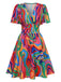 1970s Psychedelic Print VNeck Dress | 1970s | vintage dress, retro fashion