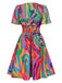 1970s Psychedelic Print VNeck Dress | 1970s | vintage dress, retro fashion