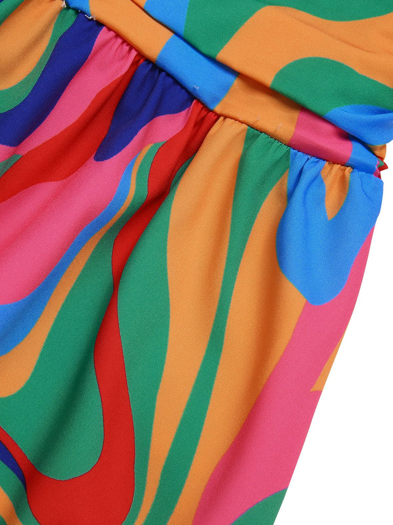 1970s Psychedelic Print VNeck Dress | 1970s | vintage dress, retro fashion
