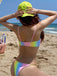 1970s Rainbow Gradient High Waist Bikini Set, vintage swimsuit, pin-up swimwear - perfect for women who love vintage and retro fashion