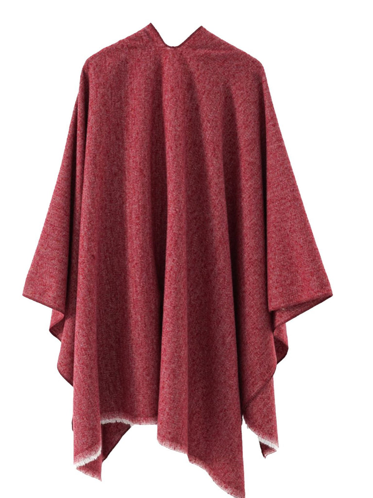 She adds this 1970s Raw Edge Solid Belted Poncho and suddenly it's 1970s perfection
