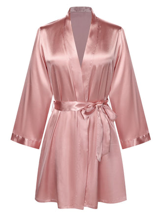 She adds this 1970s Satin Solid Belted Robes and suddenly it's 1970s perfection