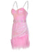 1970s Sequined Feather Spaghetti Strap Dress, vintage dress, retro fashion - perfect for women who love vintage and retro fashion
