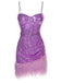 1970s Sequined Feather Spaghetti Strap Dress, vintage dress, retro fashion - perfect for women who love vintage and retro fashion