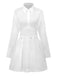 1970s Sheer Solid Shirt Dress - vintage dress, retro fashion