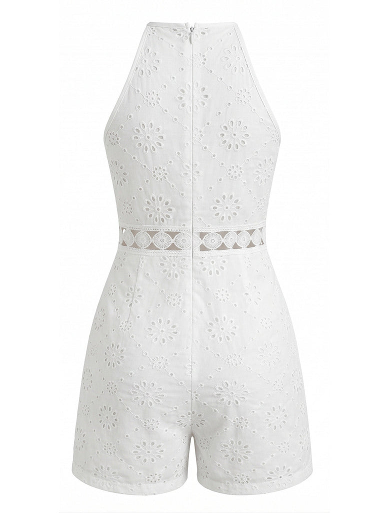1970s Sleeveless Round Neck Vintage Romper, vintage romper, retro jumpsuit - perfect for women who love vintage and retro fashion