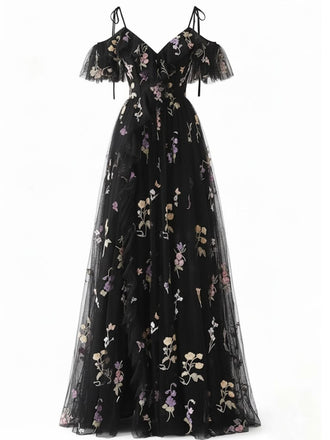 1970s Slip Floral Embroidered Mesh Slit Dress - vintage dress, retro fashion for women