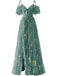 1970s Slip Floral Embroidered Mesh Slit Dress - vintage dress, retro fashion for women