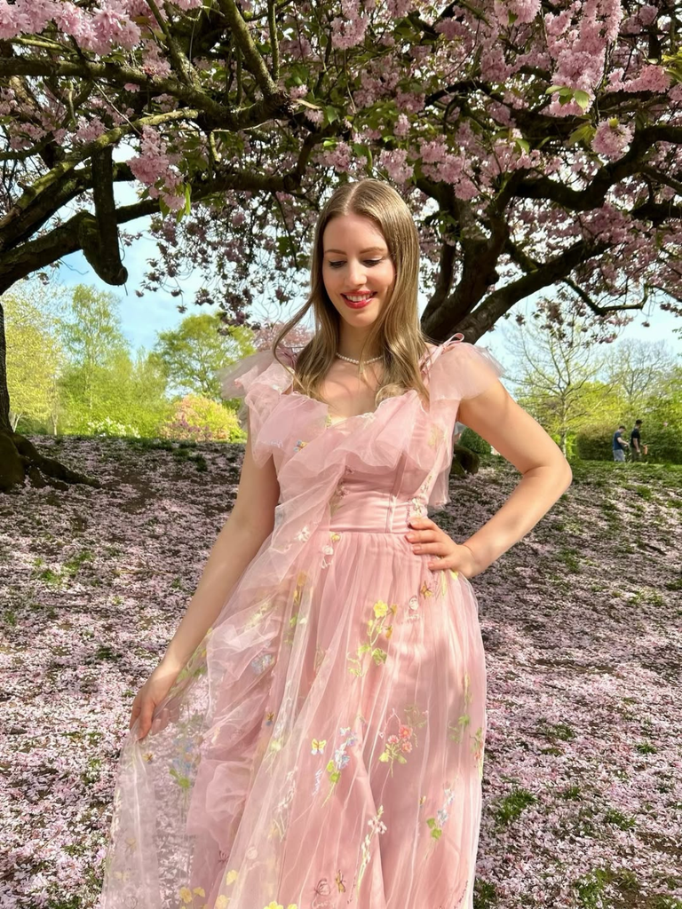 1970s Slip Floral Embroidered Mesh Slit Dress, vintage dress, retro fashion, floral print - perfect for women who love vintage and retro fashion