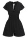 1970s Solid Elastic Waist Wrap V-Neck Romper, vintage romper, retro jumpsuit - perfect for women who love vintage and retro fashion