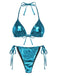 1970s Solid Halter Metallic Bikini Set, vintage swimsuit, pin-up swimwear - perfect for women who love vintage and retro fashion