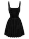 1970s Solid Square Neck Velvet Mini Dress - vintage dress, retro fashion