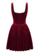 1970s Solid Square Neck Velvet Mini Dress - vintage dress, retro fashion