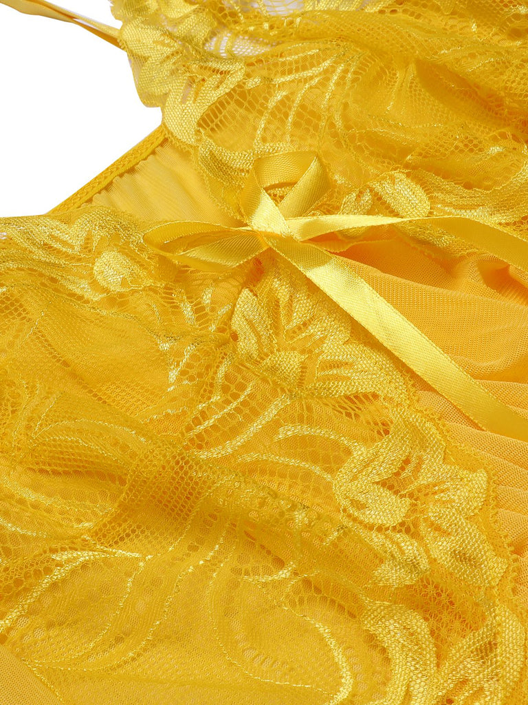 1970s Spaghetti Strap Lace Sheer Sleepwear — 1970s intimates that whisper secrets only she knows