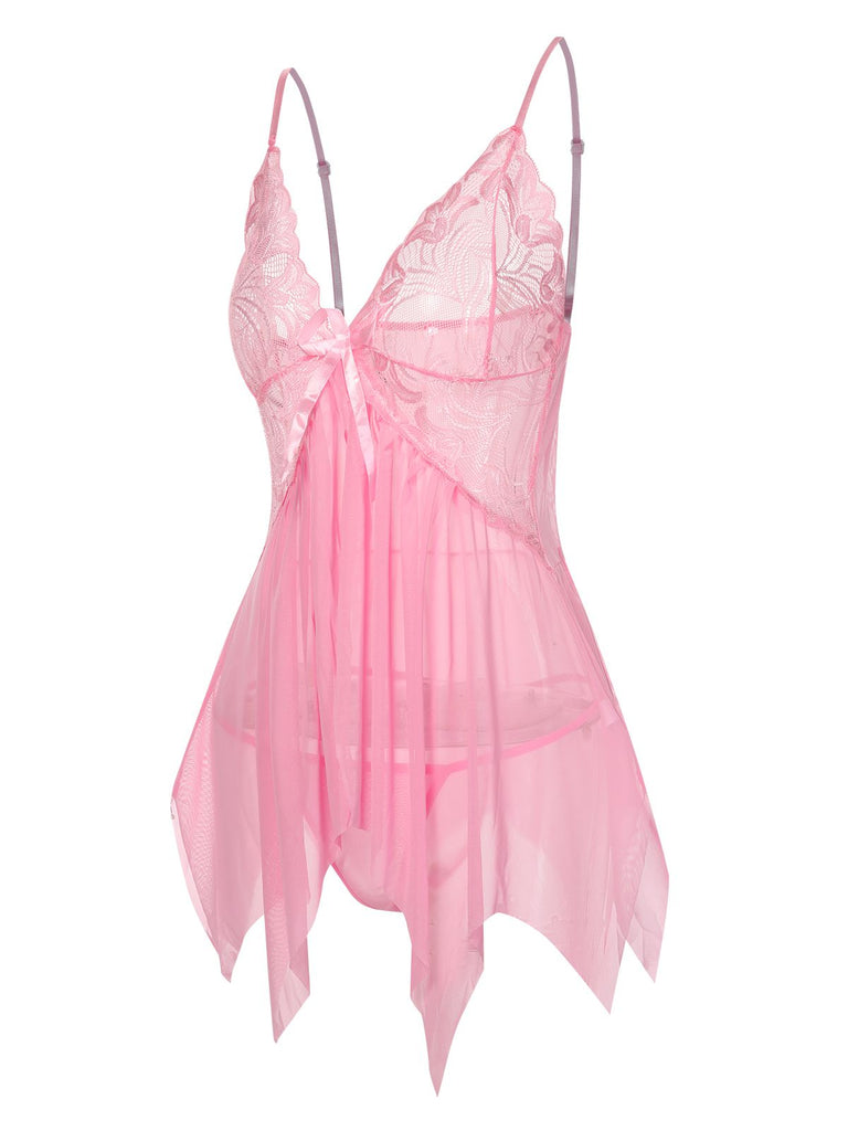 1970s Spaghetti Strap Lace Sheer Sleepwear — 1970s intimates that whisper secrets only she knows