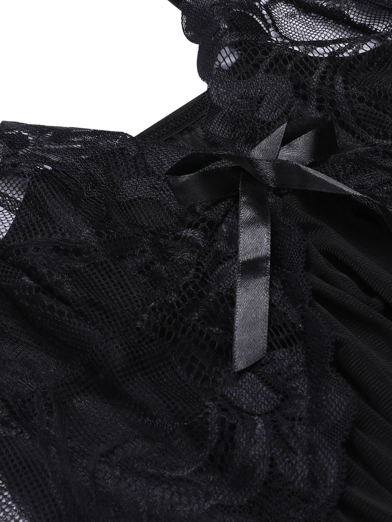 1970s Spaghetti Strap Lace Sheer Sleepwear — because 1970s glamour starts underneath