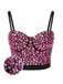 1970s Spaghetti Strap 3D Rhinestone Embellished Crop Top - vintage fashion, retro style