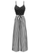 1970s Spaghetti Strap Striped Belted Jumpsuit - vintage jumpsuit, retro fashion