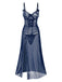 1970s Strap Lace Sheer Slit Sleepwear Nightgown - vintage nightgown, retro sleepwear
