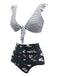 1970s Strap Stripes Floral Swimsuit: 1970s Riviera elegance, reimagined for her