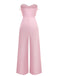 1970s Strapless Feather Solid Jumpsuit - vintage jumpsuit, retro fashion