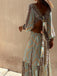 Ice Green 1970s V Neck Dress 5