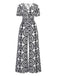 1970s V-Neck Boho Puff Sleeve Wide-Leg Jumpsuit - vintage jumpsuit, retro fashion