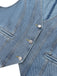 1970s V-Neck Denim Cropped Vest - vintage fashion, retro style