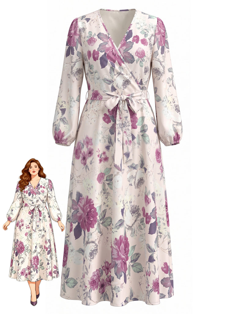 Purple 1960s Vintage Classic Dress