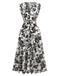 1970s V-Neck Floral Cap Sleeve Midi Dress - vintage dress, retro fashion
