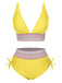 1970s V-Neck Patchwork High-Waist Bikini — because 1970s glamour never goes out of style