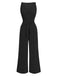 1970s V-Neck Tie-Front Solid Jumpsuit — 1970s vintage charm for her modern wardrobe