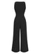 She finds her 1970s story in this 1970s V-Neck Tie-Front Solid Jumpsuit
