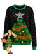 1980s 3D Christmas Tree Sweater With Tinsel - vintage fashion, retro style