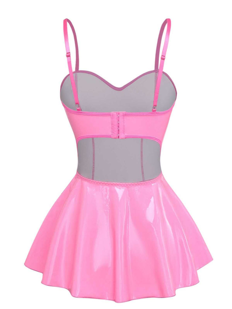 1980s Bunny Costume Latex Dress With Ears Headband - vintage dress, retro fashion