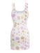 1980s Colorful Floral Sequined Slit Bodycon Dress - vintage dress, retro fashion