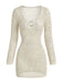 1980s Crochet Knit Cutout Ring Long Sleeve Cover-Up - vintage fashion, retro style