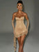1980s Glitter Ruffled Spaghetti Strap Bodycon Dress - vintage dress, retro fashion