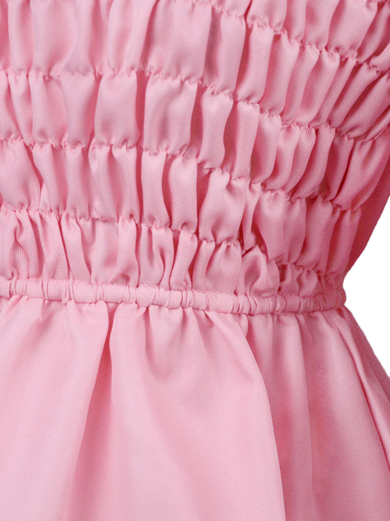 Pink 1980s Smocked Stranger Things Costume Eleven Dress - vintage dress, retro fashion