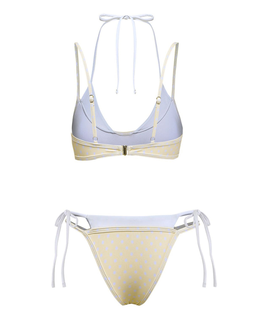 1980s Faux Two-Piece Tie-Side Bikini Set: beautiful vintage swimwear, retro swimsuit, pin-up style with timeless appeal