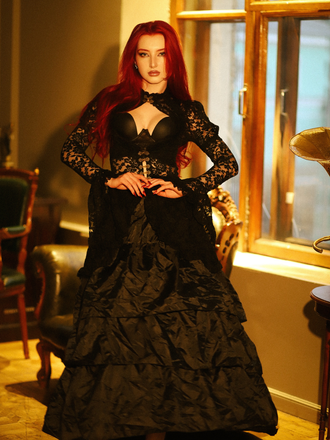 1980s Gigot Sleeve Victorian Lace Dress - vintage dress, retro fashion