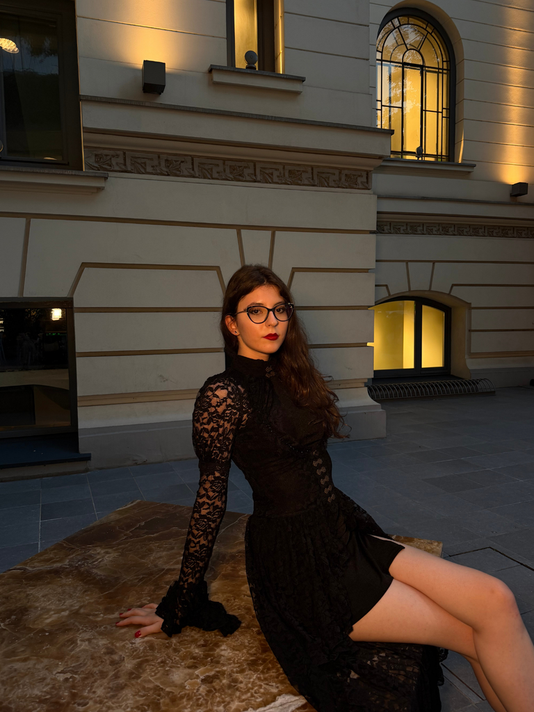 Black 1980s Gigot Sleeve Victorian Lace Dress, vintage dress, retro fashion, lace detail - perfect for women who love vintage and retro fashion