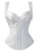 1980s Gothic Jacquard Sweetheart Neck Lace-Up Corset - vintage fashion, retro style