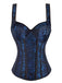 1980s Gothic Jacquard Sweetheart Neck Lace-Up Corset - vintage fashion, retro style