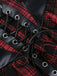 1980s Gothic Punk Leather Plaids Corset Dress - vintage dress, retro fashion
